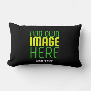MODERN EDITABLE SIMPLE BLACK IMAGE TEXT TEMPLATE LUMBAR CUSHION