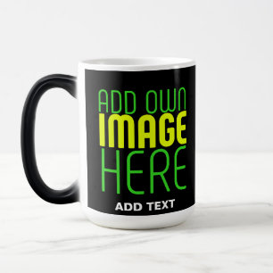 MODERN EDITABLE SIMPLE BLACK IMAGE TEXT TEMPLATE MAGIC MUG
