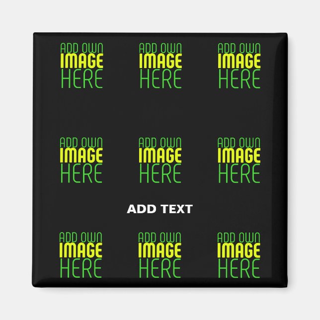 MODERN EDITABLE SIMPLE BLACK IMAGE TEXT TEMPLATE MAGNET (Front)