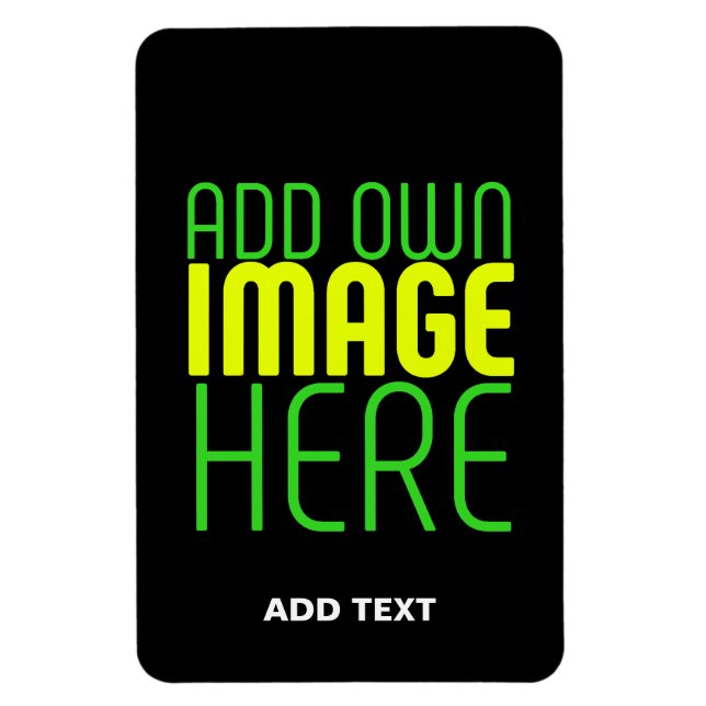 MODERN EDITABLE SIMPLE BLACK IMAGE TEXT TEMPLATE MAGNET (Vertical)