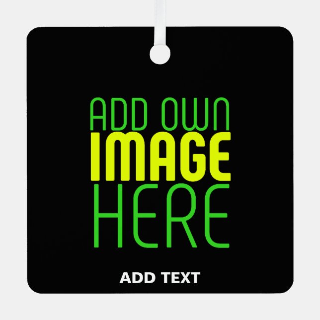 MODERN EDITABLE SIMPLE BLACK IMAGE TEXT TEMPLATE METAL TREE DECORATION (Front)