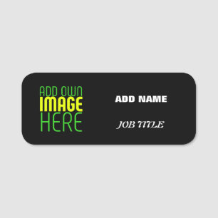 MODERN EDITABLE SIMPLE BLACK IMAGE TEXT TEMPLATE NAME TAG