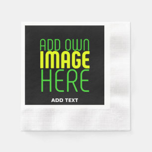 MODERN EDITABLE SIMPLE BLACK IMAGE TEXT TEMPLATE NAPKIN