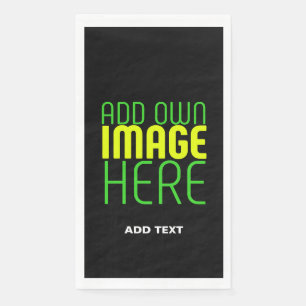 MODERN EDITABLE SIMPLE BLACK IMAGE TEXT TEMPLATE NAPKIN