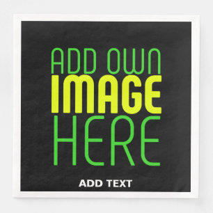 MODERN EDITABLE SIMPLE BLACK IMAGE TEXT TEMPLATE NAPKIN
