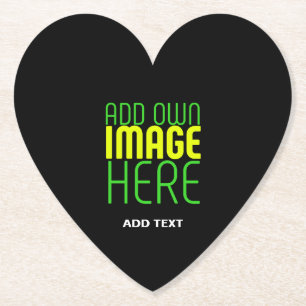 MODERN EDITABLE SIMPLE BLACK IMAGE TEXT TEMPLATE PAPER COASTER
