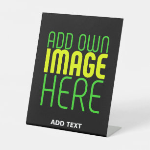 MODERN EDITABLE SIMPLE BLACK IMAGE TEXT TEMPLATE PEDESTAL SIGN