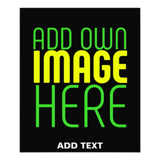 MODERN EDITABLE SIMPLE BLACK IMAGE TEXT TEMPLATE PHOTO PRINT (Front)