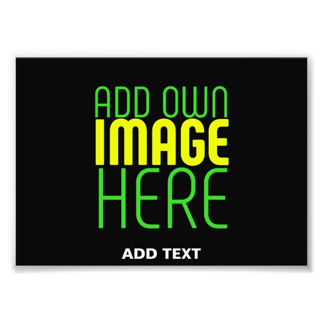 MODERN EDITABLE SIMPLE BLACK IMAGE TEXT TEMPLATE PHOTO PRINT (Front)