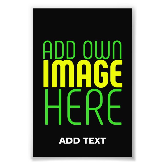 MODERN EDITABLE SIMPLE BLACK IMAGE TEXT TEMPLATE PHOTO PRINT (Front)