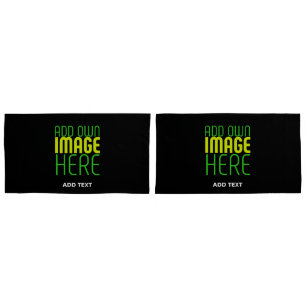 MODERN EDITABLE SIMPLE BLACK IMAGE TEXT TEMPLATE PILLOWCASE