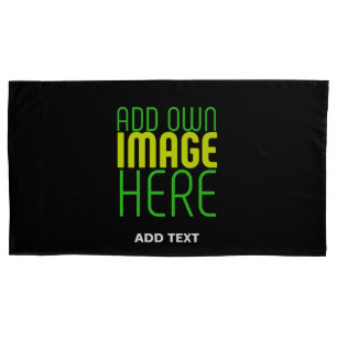 MODERN EDITABLE SIMPLE BLACK IMAGE TEXT TEMPLATE PILLOWCASE