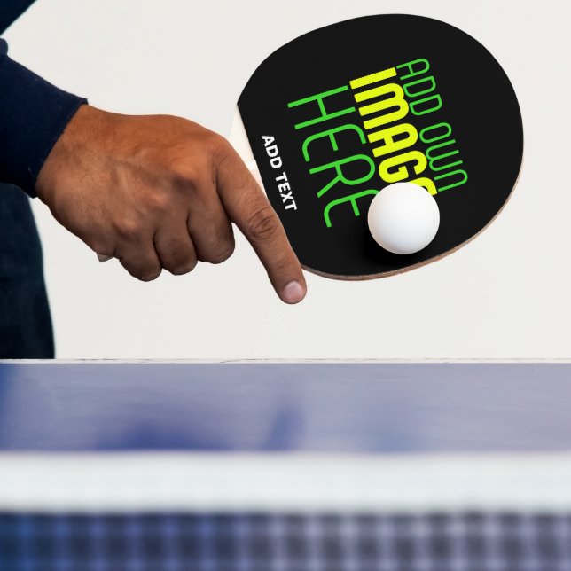 MODERN EDITABLE SIMPLE BLACK IMAGE TEXT TEMPLATE PING PONG PADDLE (Insitu)