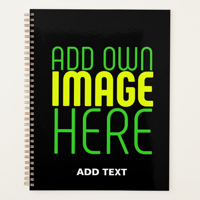 MODERN EDITABLE SIMPLE BLACK IMAGE TEXT TEMPLATE PLANNER (Front)
