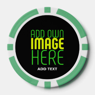 MODERN EDITABLE SIMPLE BLACK IMAGE TEXT TEMPLATE POKER CHIPS