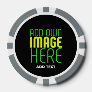 MODERN EDITABLE SIMPLE BLACK IMAGE TEXT TEMPLATE POKER CHIPS