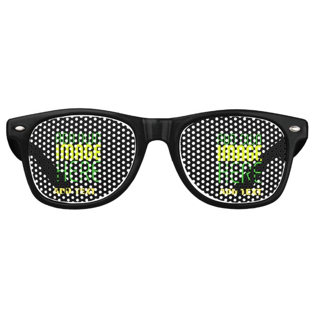 MODERN EDITABLE SIMPLE BLACK IMAGE TEXT TEMPLATE RETRO SUNGLASSES (Front)