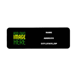 MODERN EDITABLE SIMPLE BLACK IMAGE TEXT TEMPLATE RETURN ADDRESS LABEL