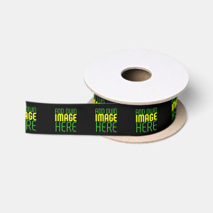 MODERN EDITABLE SIMPLE BLACK IMAGE TEXT TEMPLATE SATIN RIBBON