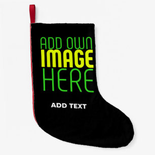 MODERN EDITABLE SIMPLE BLACK IMAGE TEXT TEMPLATE SMALL CHRISTMAS STOCKING