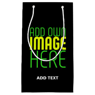 MODERN EDITABLE SIMPLE BLACK IMAGE TEXT TEMPLATE SMALL GIFT BAG