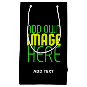 MODERN EDITABLE SIMPLE BLACK IMAGE TEXT TEMPLATE SMALL GIFT BAG
