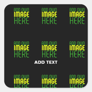 MODERN EDITABLE SIMPLE BLACK IMAGE TEXT TEMPLATE SQUARE STICKER