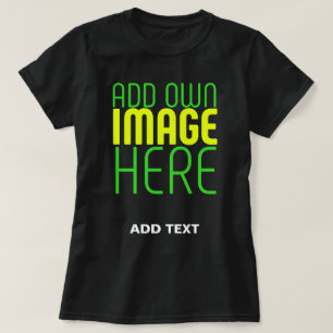 MODERN EDITABLE SIMPLE BLACK IMAGE TEXT TEMPLATE T-Shirt