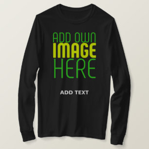 MODERN EDITABLE SIMPLE BLACK IMAGE TEXT TEMPLATE T-Shirt