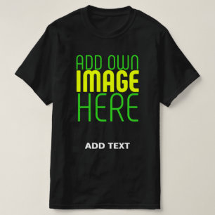 MODERN EDITABLE SIMPLE BLACK IMAGE TEXT TEMPLATE T-Shirt