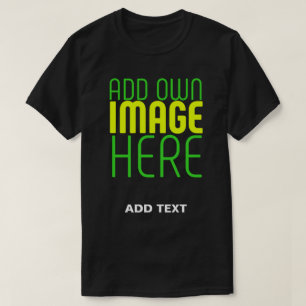 MODERN EDITABLE SIMPLE BLACK IMAGE TEXT TEMPLATE T-Shirt