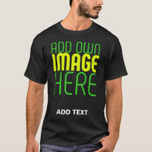 MODERN EDITABLE SIMPLE BLACK IMAGE TEXT TEMPLATE T-Shirt