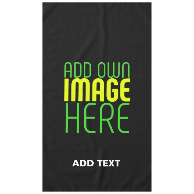 MODERN EDITABLE SIMPLE BLACK IMAGE TEXT TEMPLATE TABLECLOTH (Front)