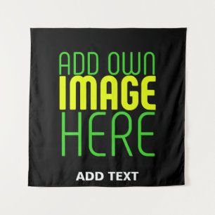 MODERN EDITABLE SIMPLE BLACK IMAGE TEXT TEMPLATE TAPESTRY