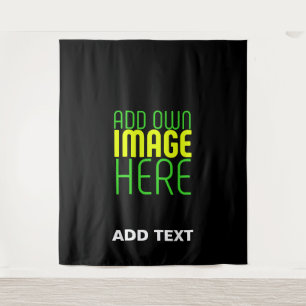 MODERN EDITABLE SIMPLE BLACK IMAGE TEXT TEMPLATE TAPESTRY