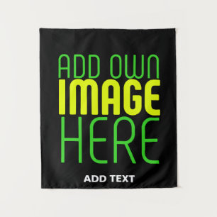 MODERN EDITABLE SIMPLE BLACK IMAGE TEXT TEMPLATE TAPESTRY
