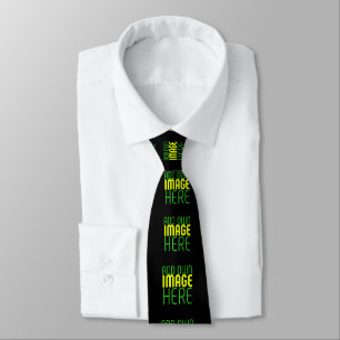 MODERN EDITABLE SIMPLE BLACK IMAGE TEXT TEMPLATE TIE
