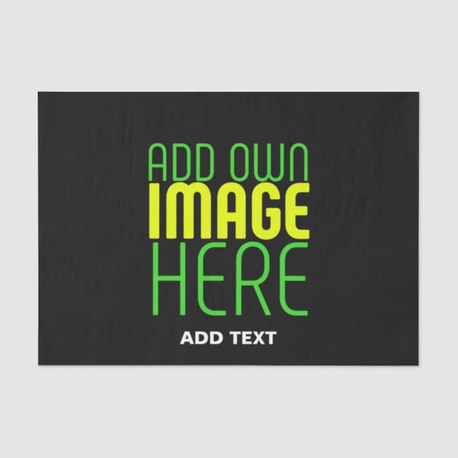 MODERN EDITABLE SIMPLE BLACK IMAGE TEXT TEMPLATE TISSUE PAPER (Front)
