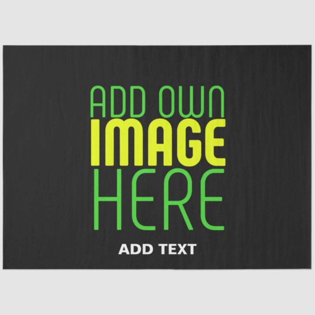 MODERN EDITABLE SIMPLE BLACK IMAGE TEXT TEMPLATE TISSUE PAPER (Front)