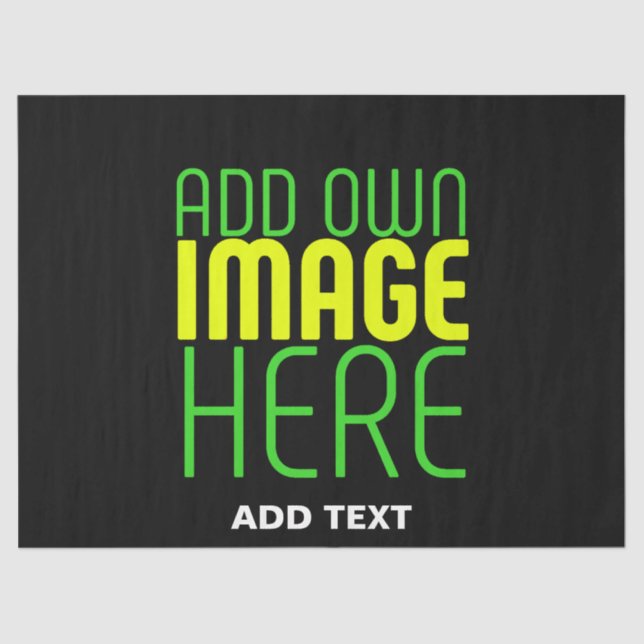 MODERN EDITABLE SIMPLE BLACK IMAGE TEXT TEMPLATE TISSUE PAPER (Front)