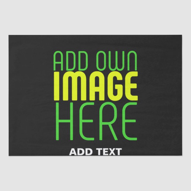 MODERN EDITABLE SIMPLE BLACK IMAGE TEXT TEMPLATE TISSUE PAPER (Front)