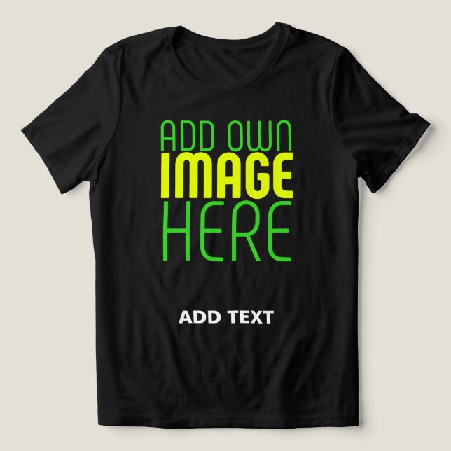 MODERN EDITABLE SIMPLE BLACK IMAGE TEXT TEMPLATE Tri-Blend SHIRT (Design Front)