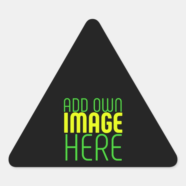 MODERN EDITABLE SIMPLE BLACK IMAGE TEXT TEMPLATE TRIANGLE STICKER (Front)