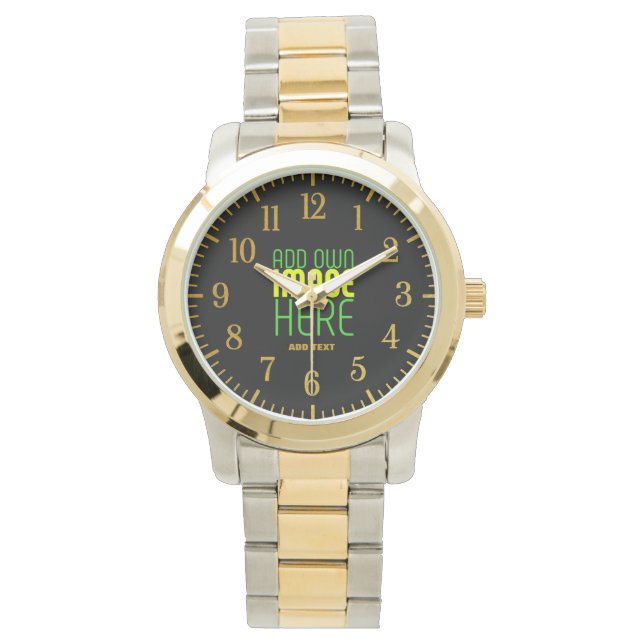 MODERN EDITABLE SIMPLE BLACK IMAGE TEXT TEMPLATE WATCH (Front)