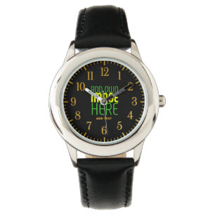 MODERN EDITABLE SIMPLE BLACK IMAGE TEXT TEMPLATE WATCH