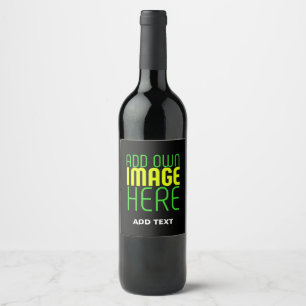 MODERN EDITABLE SIMPLE BLACK IMAGE TEXT TEMPLATE WINE LABEL