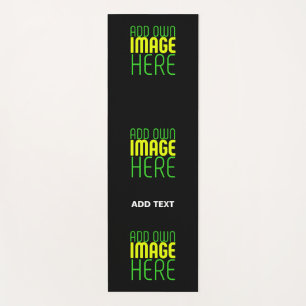 MODERN EDITABLE SIMPLE BLACK IMAGE TEXT TEMPLATE YOGA MAT