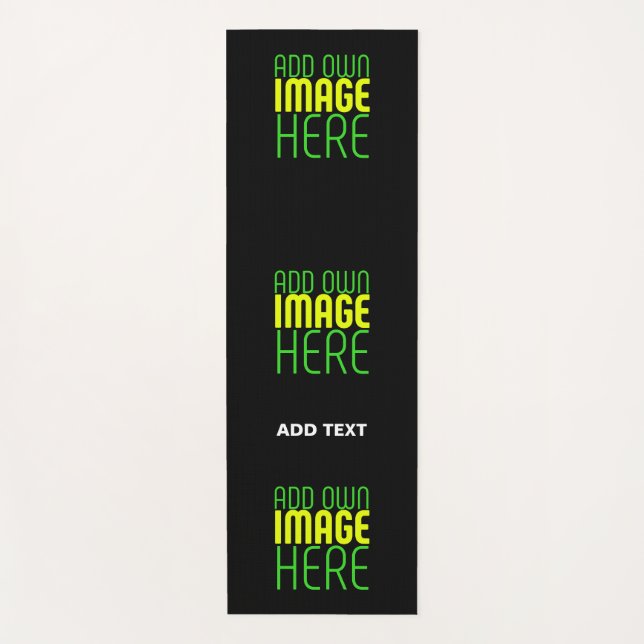 MODERN EDITABLE SIMPLE BLACK IMAGE TEXT TEMPLATE YOGA MAT (Front)