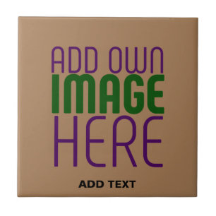 MODERN EDITABLE SIMPLE BROWN IMAGE TEXT TEMPLATE CERAMIC TILE