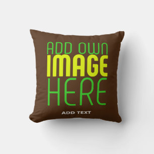 MODERN EDITABLE SIMPLE BROWN IMAGE TEXT TEMPLATE CUSHION